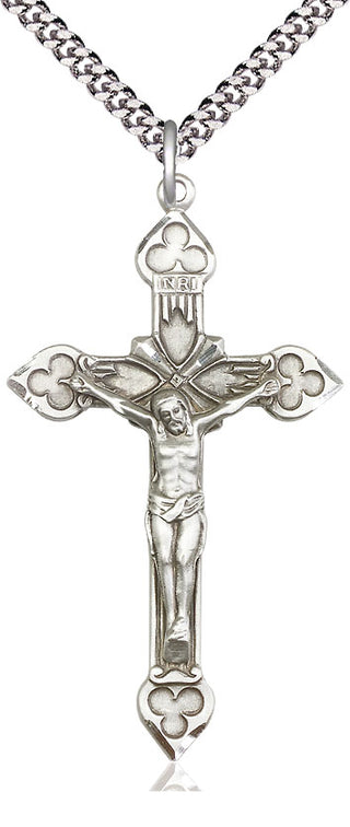 Sterling Silver Crucifix Medal Catholic Jewelry