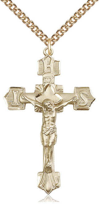 14kt Gold Filled Crucifix Medal Catholic Jewelry