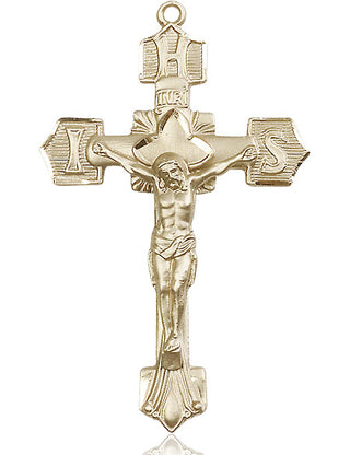 14kt Gold Crucifix Medal