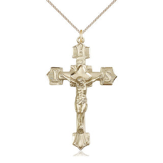 14kt Gold Crucifix Medal