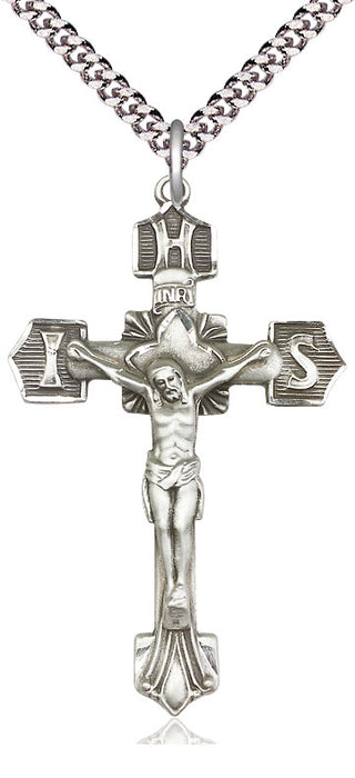 Sterling Silver Crucifix Medal Catholic Jewelry