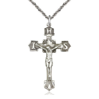 Sterling Silver Crucifix Medal Catholic Jewelry