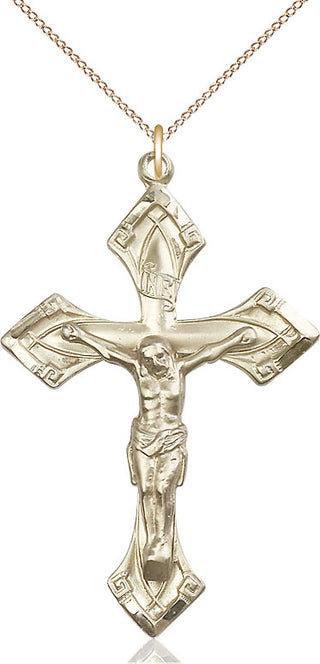 14kt Gold Filled Crucifix Medal Catholic Jewelry