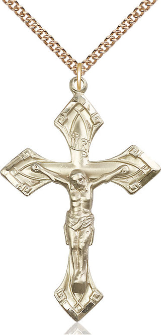14kt Gold Filled Crucifix Medal Catholic Jewelry