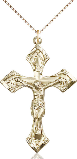 14kt Gold Crucifix Medal