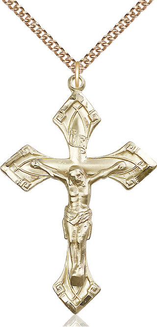 14kt Gold Crucifix Medal