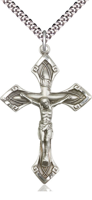 Sterling Silver Crucifix Medal Catholic Jewelry