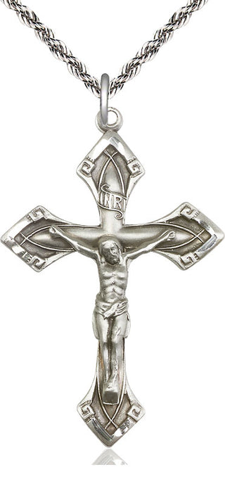 Sterling Silver Crucifix Medal Catholic Jewelry