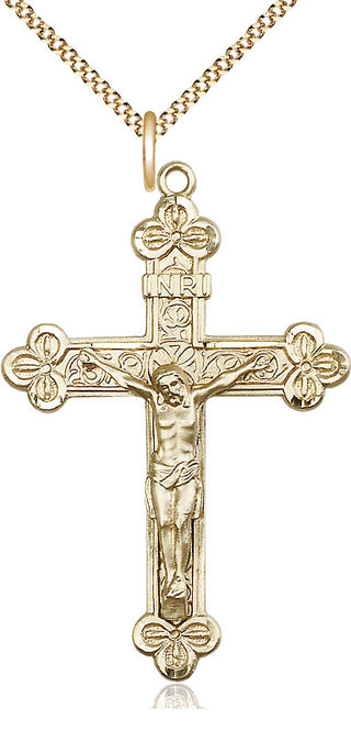 14kt Gold Filled Crucifix Medal Catholic Jewelry