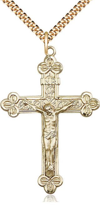14kt Gold Filled Crucifix Medal Catholic Jewelry