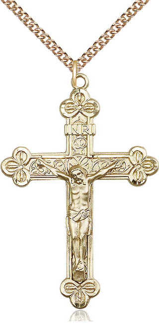 14kt Gold Filled Crucifix Medal Catholic Jewelry