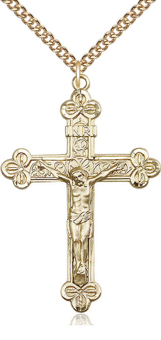 14kt Gold Filled Crucifix Medal Catholic Jewelry