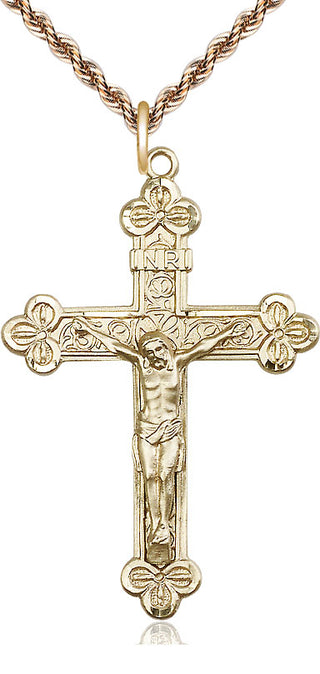 14kt Gold Filled Crucifix Medal Catholic Jewelry