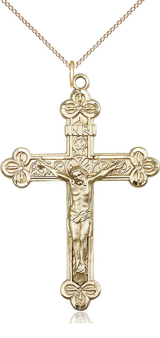 14kt Gold Crucifix Medal