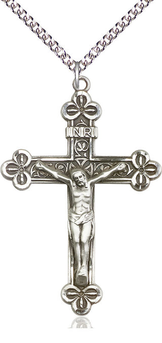 Sterling Silver Crucifix Medal Catholic Jewelry