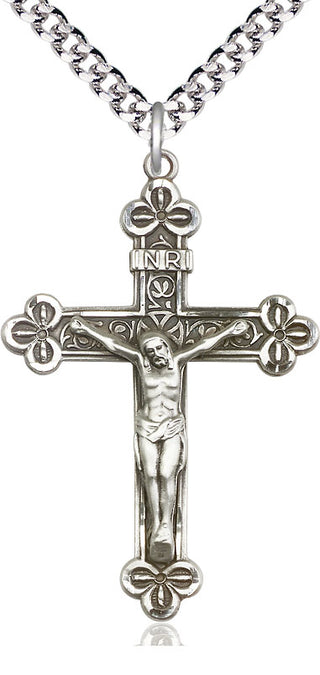 Sterling Silver Crucifix Medal Catholic Jewelry