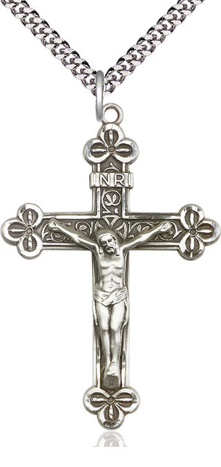 Sterling Silver Crucifix Medal Catholic Jewelry