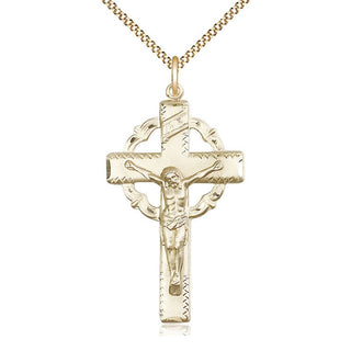 14kt Gold Filled Crucifix Medal Catholic Jewelry