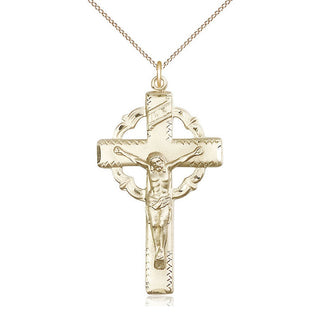 14kt Gold Filled Crucifix Medal Catholic Jewelry
