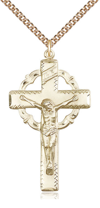 14kt Gold Filled Crucifix Medal Catholic Jewelry