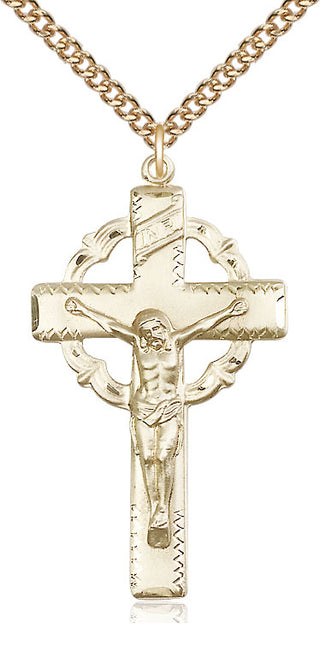 14kt Gold Filled Crucifix Medal Catholic Jewelry