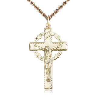 14kt Gold Crucifix Medal