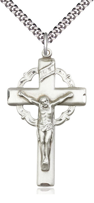 Sterling Silver Crucifix Medal Catholic Jewelry