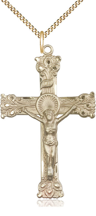 14kt Gold Filled Crucifix Medal Catholic Jewelry