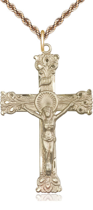 14kt Gold Filled Crucifix Medal Catholic Jewelry