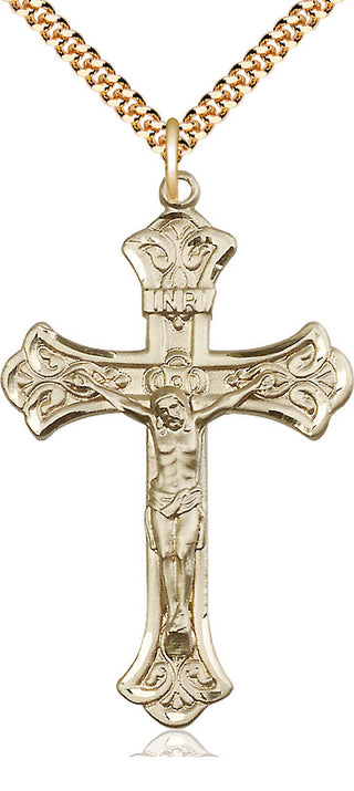 14kt Gold Filled Crucifix Medal Catholic Jewelry