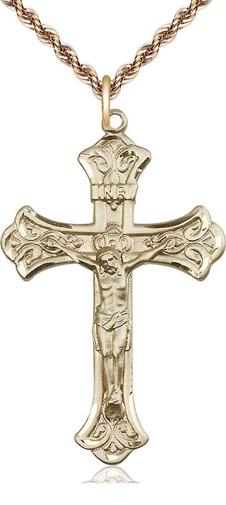 14kt Gold Filled Crucifix Medal Catholic Jewelry