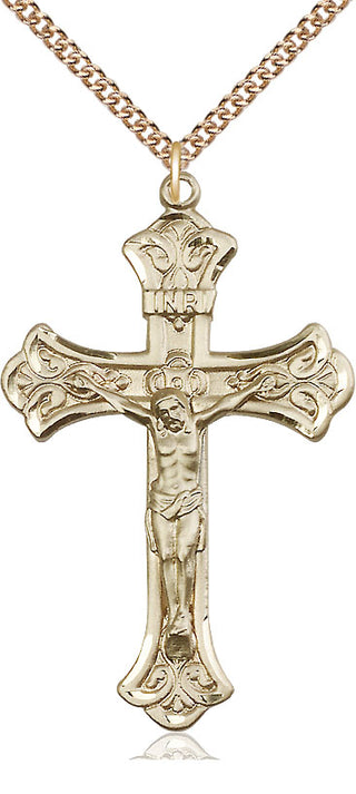 14kt Gold Crucifix Medal