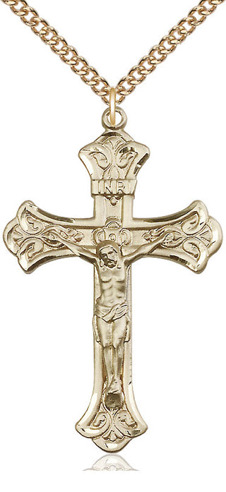 14kt Gold Crucifix Medal