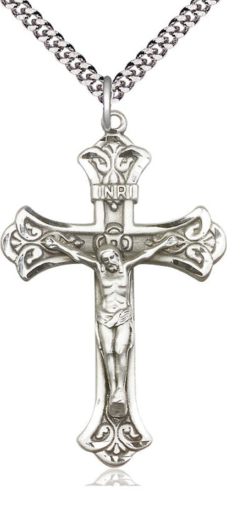 Pewter Crucifix Medal Catholic Jewelry