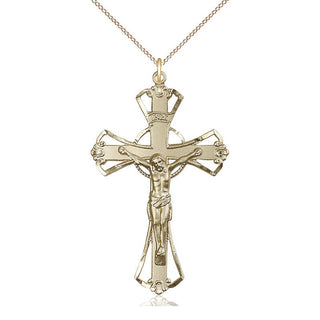 14kt Gold Filled Crucifix Medal Catholic Jewelry