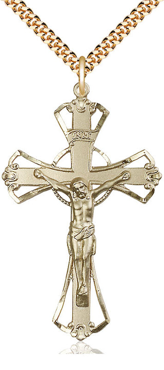 14kt Gold Filled Crucifix Medal Catholic Jewelry