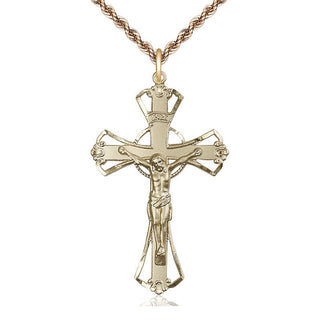 14kt Gold Filled Crucifix Medal Catholic Jewelry