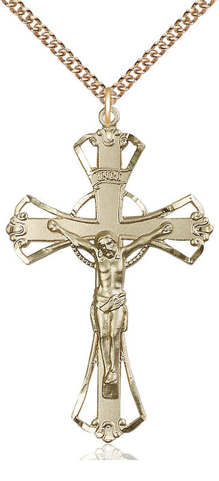 14kt Gold Crucifix Medal
