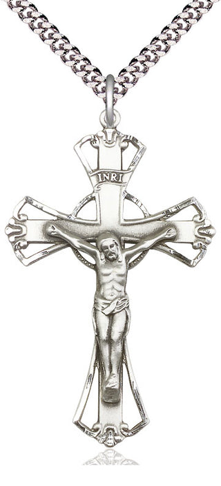 Pewter Crucifix Medal Catholic Jewelry