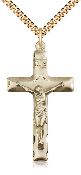 14kt Gold Filled Crucifix Medal Catholic Jewelry