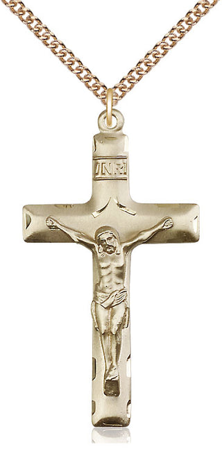 14kt Gold Filled Crucifix Medal Catholic Jewelry