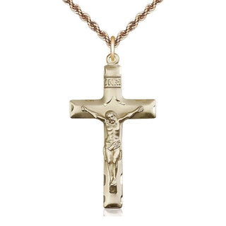 14kt Gold Filled Crucifix Medal Catholic Jewelry