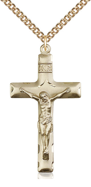 14kt Gold Crucifix Medal
