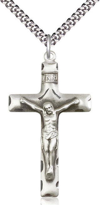 Pewter Crucifix Medal Catholic Jewelry