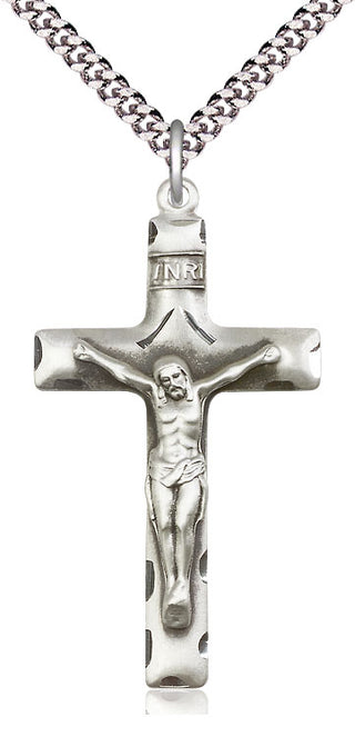 Sterling Silver Crucifix Medal Catholic Jewelry