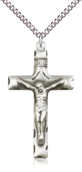 Sterling Silver Crucifix Medal Catholic Jewelry