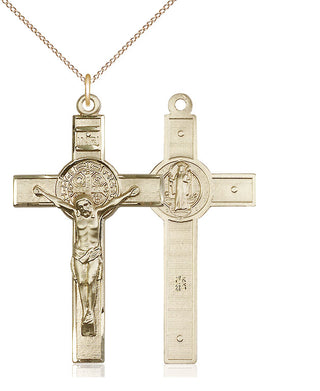 14kt Gold Saint Benedict Crucifix Medal
