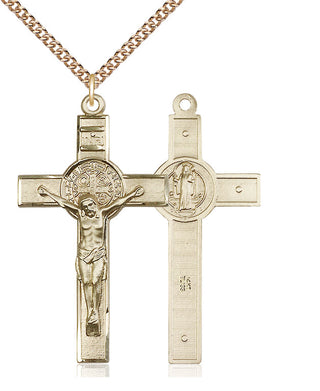 14kt Gold Saint Benedict Crucifix Medal