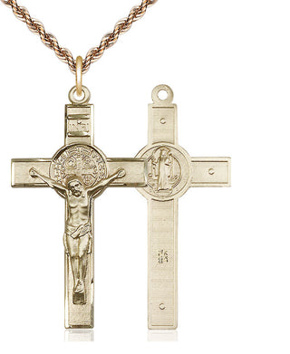 14kt Gold Saint Benedict Crucifix Medal