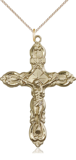 14kt Gold Filled Crucifix Medal Catholic Jewelry